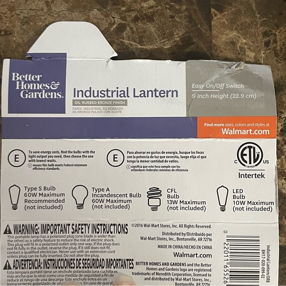 Better Homes & Gardens Modern Bronze Metal & Glass Edison Lantern - Picture 15 of 15